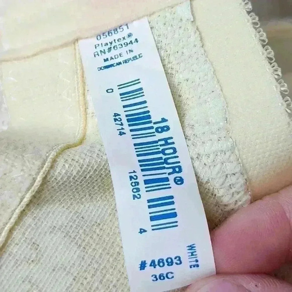 Original Comfort Strap Playtex 18 Hour Bra 4693 Soft Cup 36C White Womens NOS - Picture 5 of 5